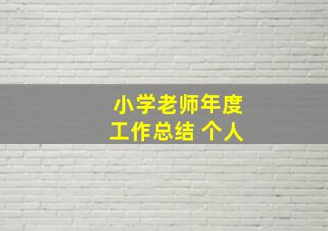 小学老师年度工作总结 个人